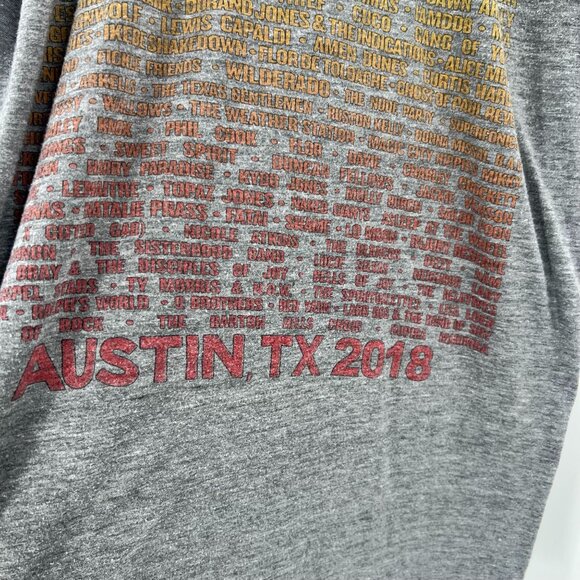 Aviator Nation ACL Fest 2018 T-Shirt L Gray Concert Tee USA Made FLAWED - Picture 9 of 13